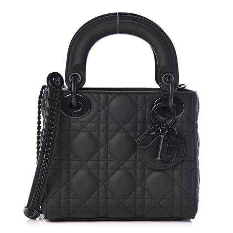 matte black lady dior mini|Dior mini bag cannage.